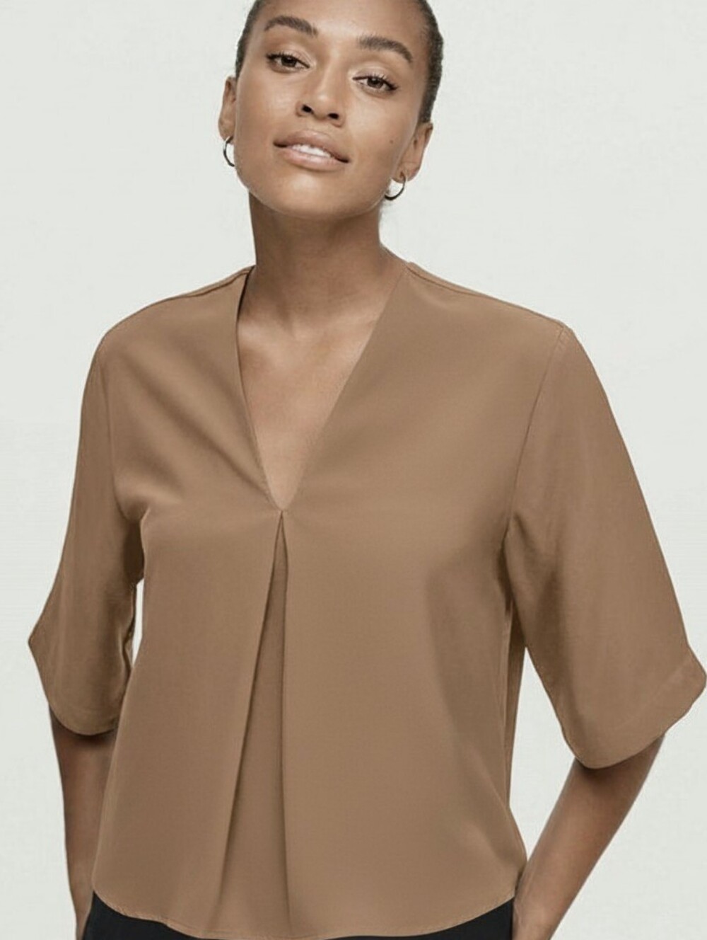 Tiger of Sweden Akazia V-Neck Blouse, Taupe